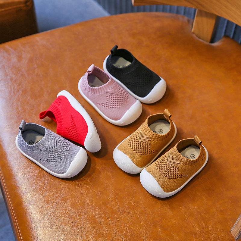 Children's shoes new baby soft-soled toddler shoes breathable baby pedal knitting foot 1-3 years old