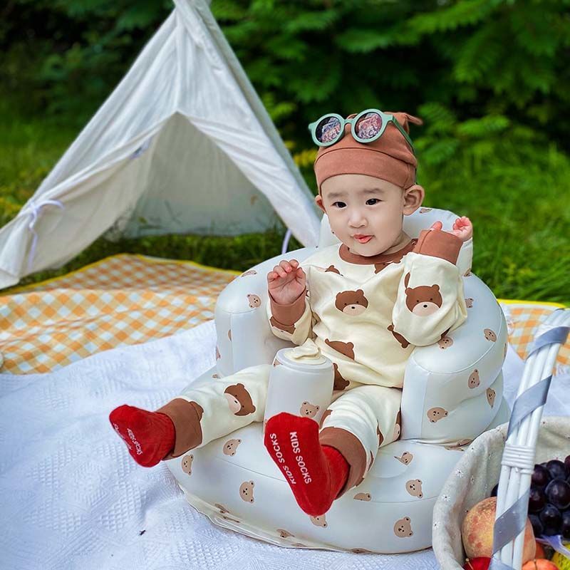 Learning to sit on a chair, baby training, sitting on an inflatable sofa, outdoor sofa, children's 100-day toy, portable seat, autumn outing