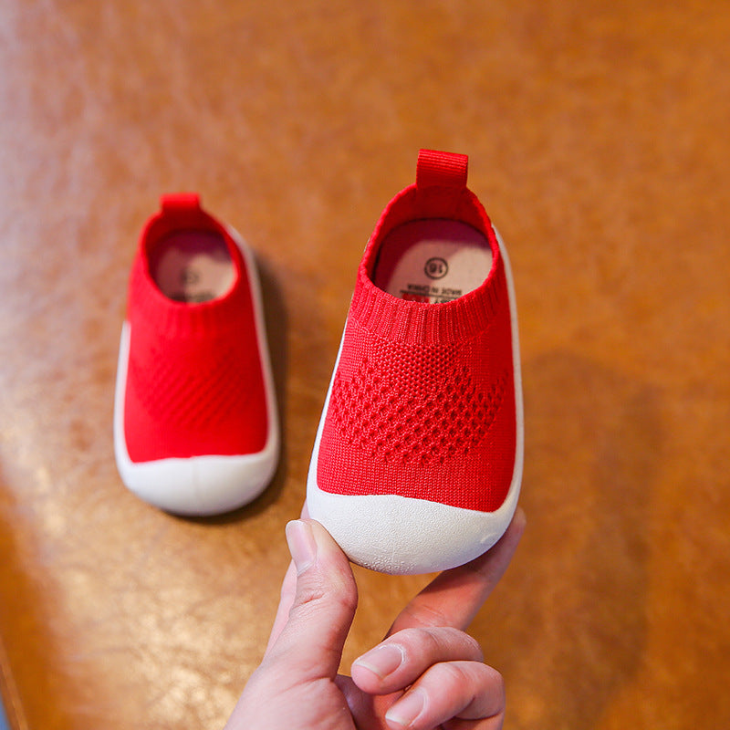Children's shoes new baby soft-soled toddler shoes breathable baby pedal knitting foot 1-3 years old