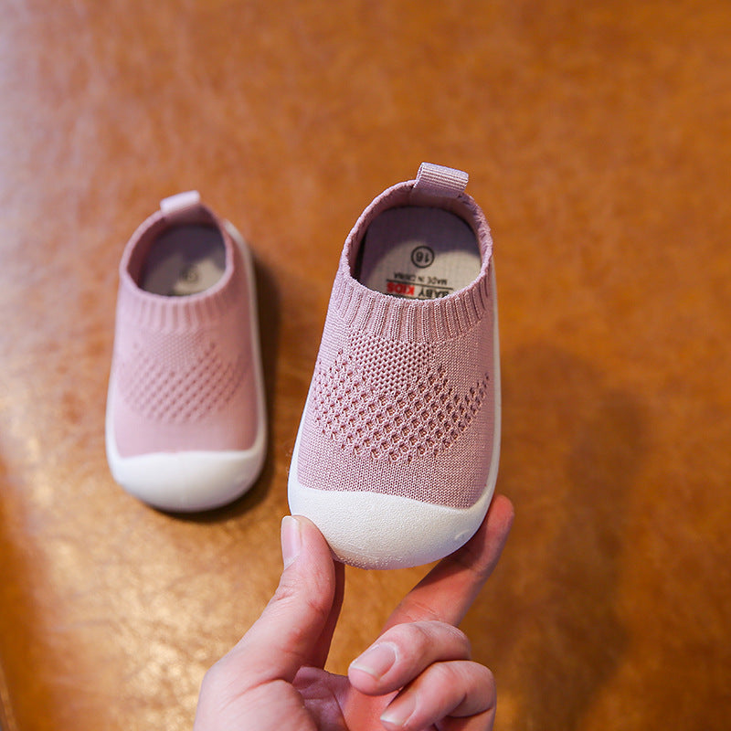 Children's shoes new baby soft-soled toddler shoes breathable baby pedal knitting foot 1-3 years old