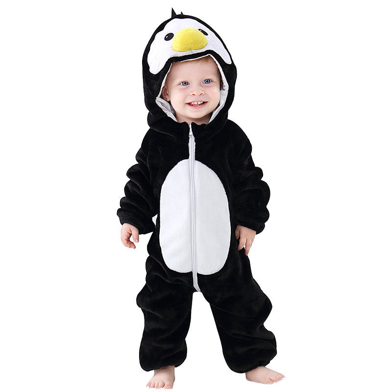 Mimi miles green dinosaur baby hooded animal crawling clothes flannel children's clothes cute baby crawling clothes