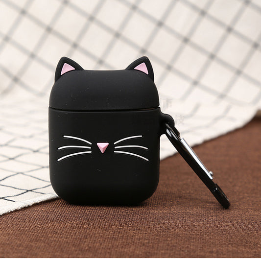 Japan and South Korea cute beard ins cat airpods pro3 protective cover Apple wireless 1/2 headphone cover silicone application