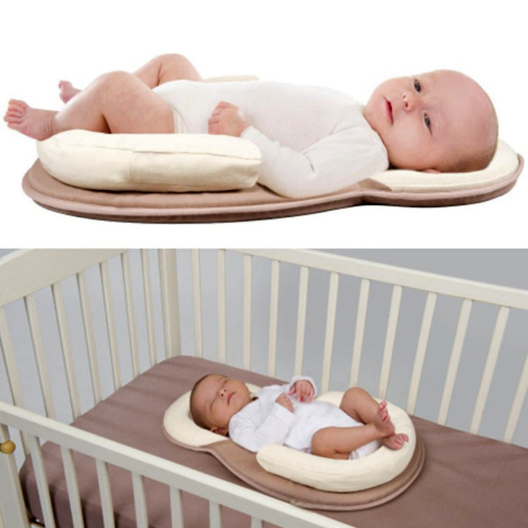 Baby stereotyped pillow cushion anti-bias head spillage newborn baby anti-rollover cushion stereotyped mattress