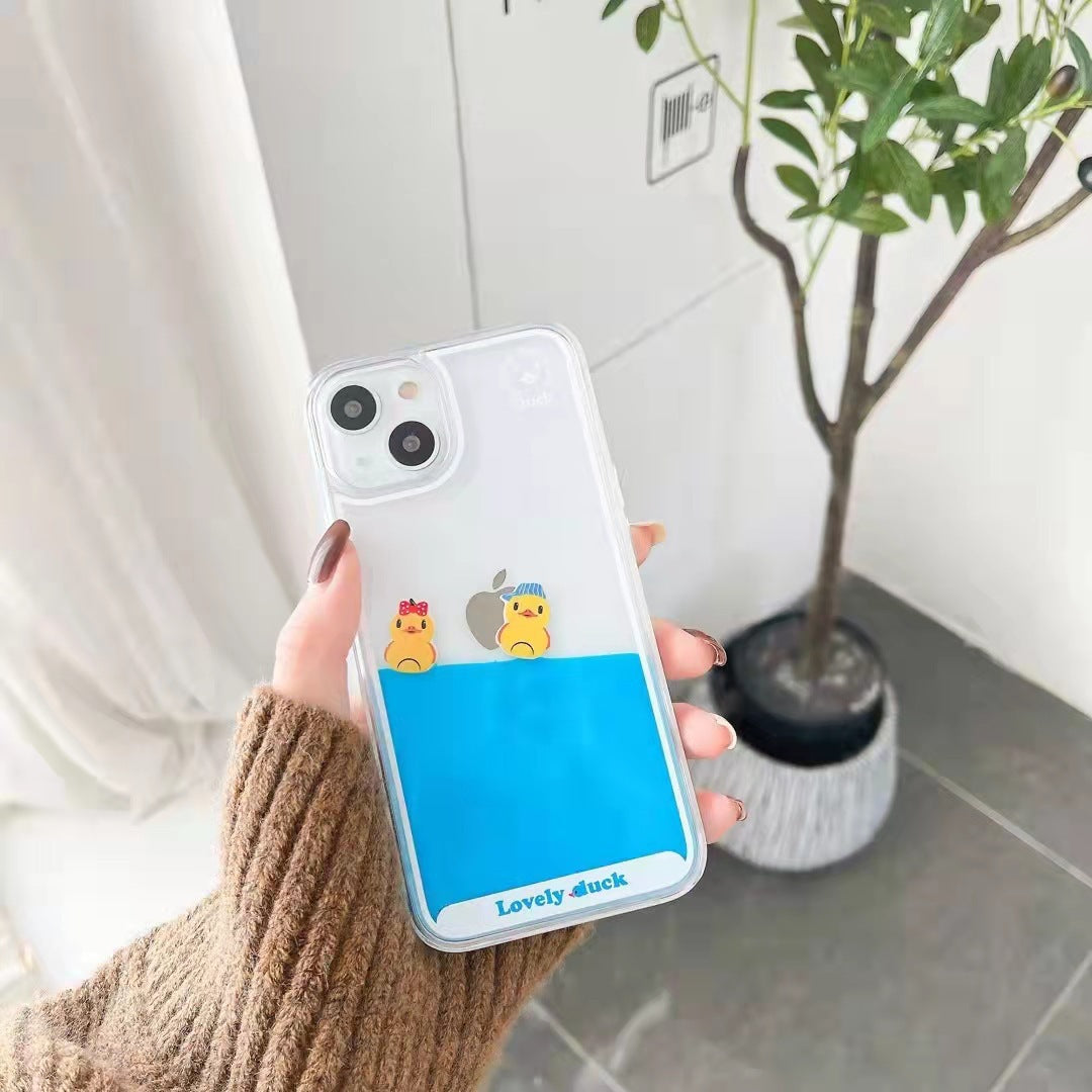 Suitable for Apple 14Promax quicksand mobile phone case new 13 cartoon case 12 mobile phone case 11p transparent case xsmax
