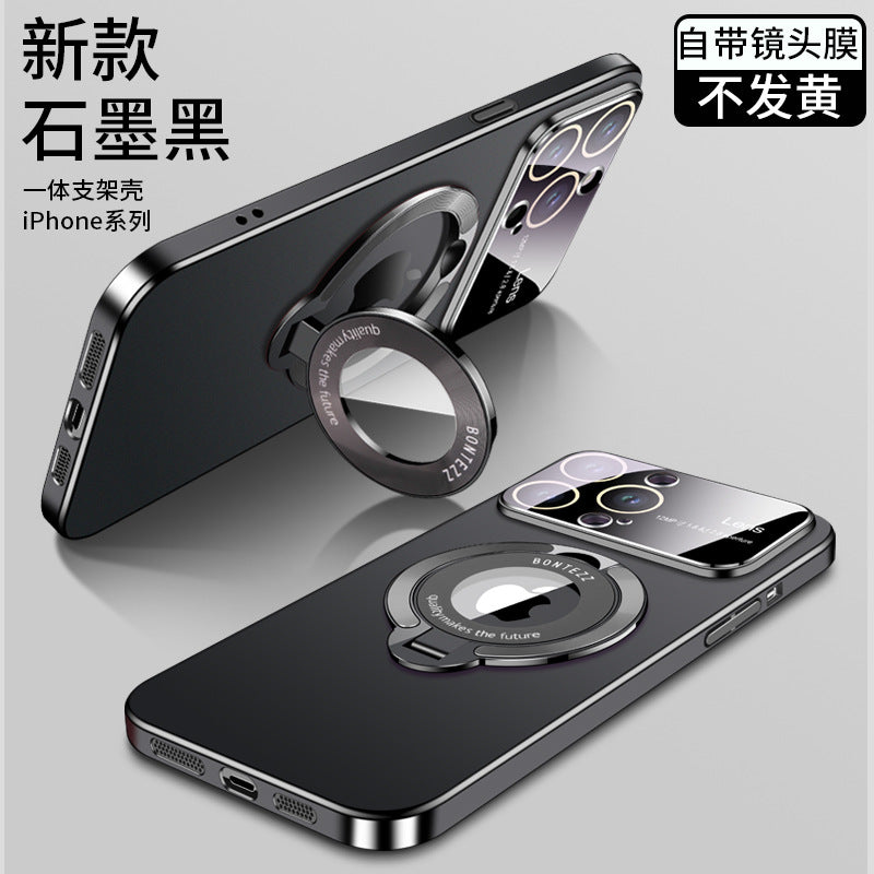 The new iPhone 14 large window magnetic suction invisible bracket mobile phone case is suitable for Apple 13 matte PC12 protective cover
