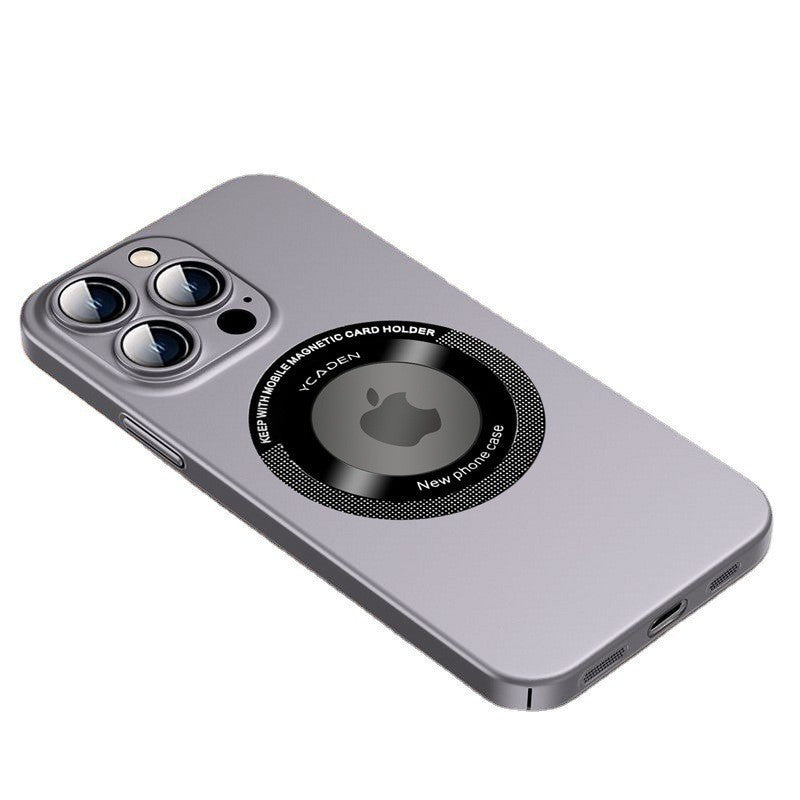 Suitable for the second generation hollow iPhone14PROMAX all-inclusive PC leakage label magnetic suction mobile phone case Apple 14, 7.9