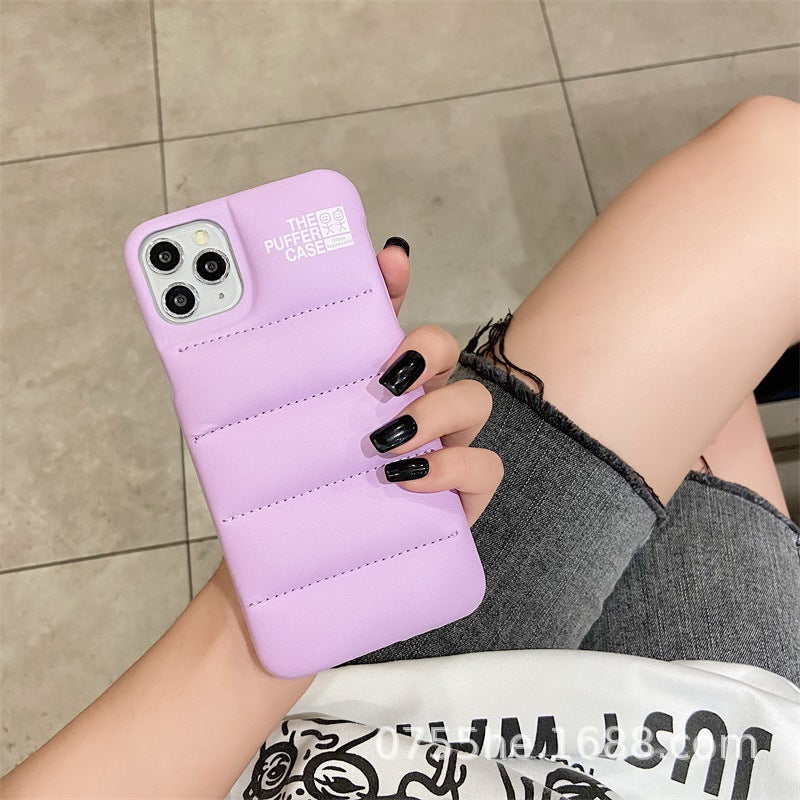 urban hipsters cotton-filled down jacket mobile phone case in Europe and America suitable for Apple iPhone112promax protective cover