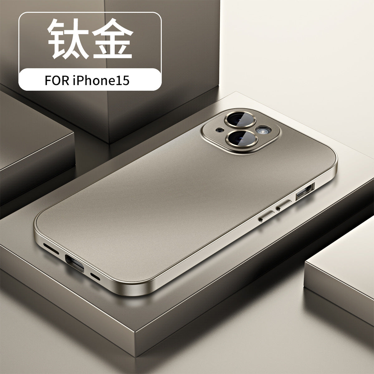 Single-sided snap buckle king for iPhone 15 mobile phone case aluminum alloy frame 14 lens glass protective cover 13Pro