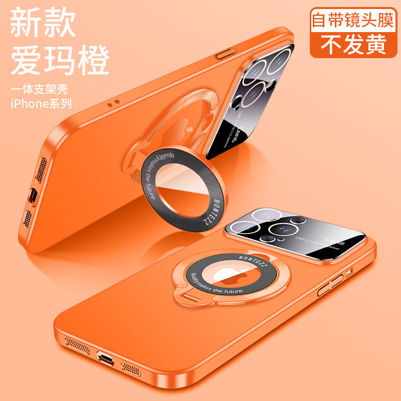 The new iPhone 14 large window magnetic suction invisible bracket mobile phone case is suitable for Apple 13 matte PC12 protective cover