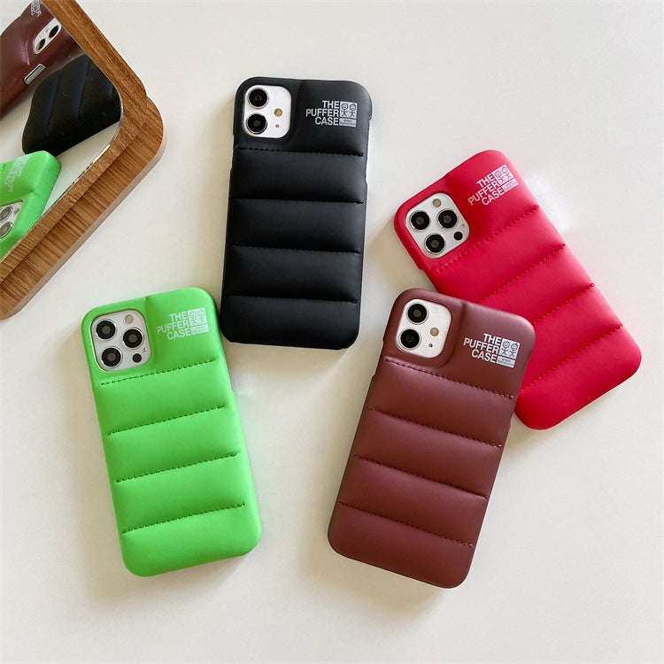 urban hipsters cotton-filled down jacket mobile phone case in Europe and America suitable for Apple iPhone112promax protective cover