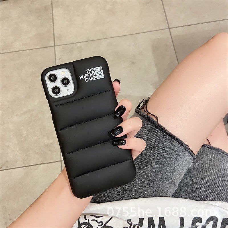 urban hipsters cotton-filled down jacket mobile phone case in Europe and America suitable for Apple iPhone112promax protective cover