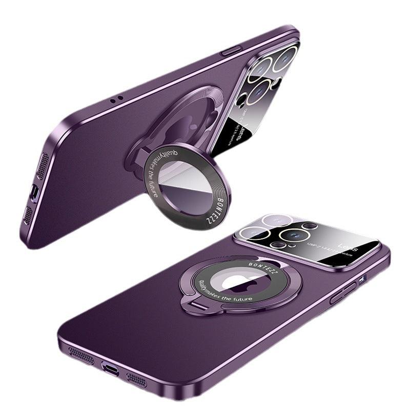 The new iPhone 14 large window magnetic suction invisible bracket mobile phone case is suitable for Apple 13 matte PC12 protective cover
