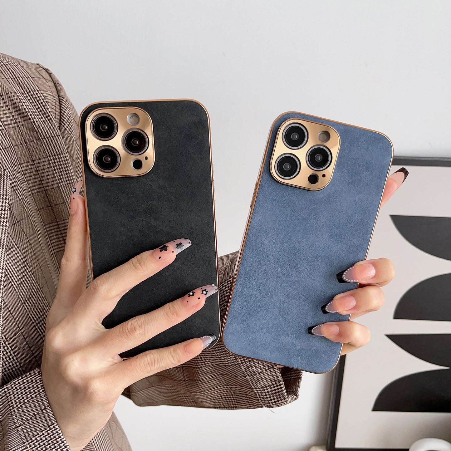 iPhone14pro mobile phone case Apple 13 electroplated sheepskin suitable for 12promax solid color skin protective cover