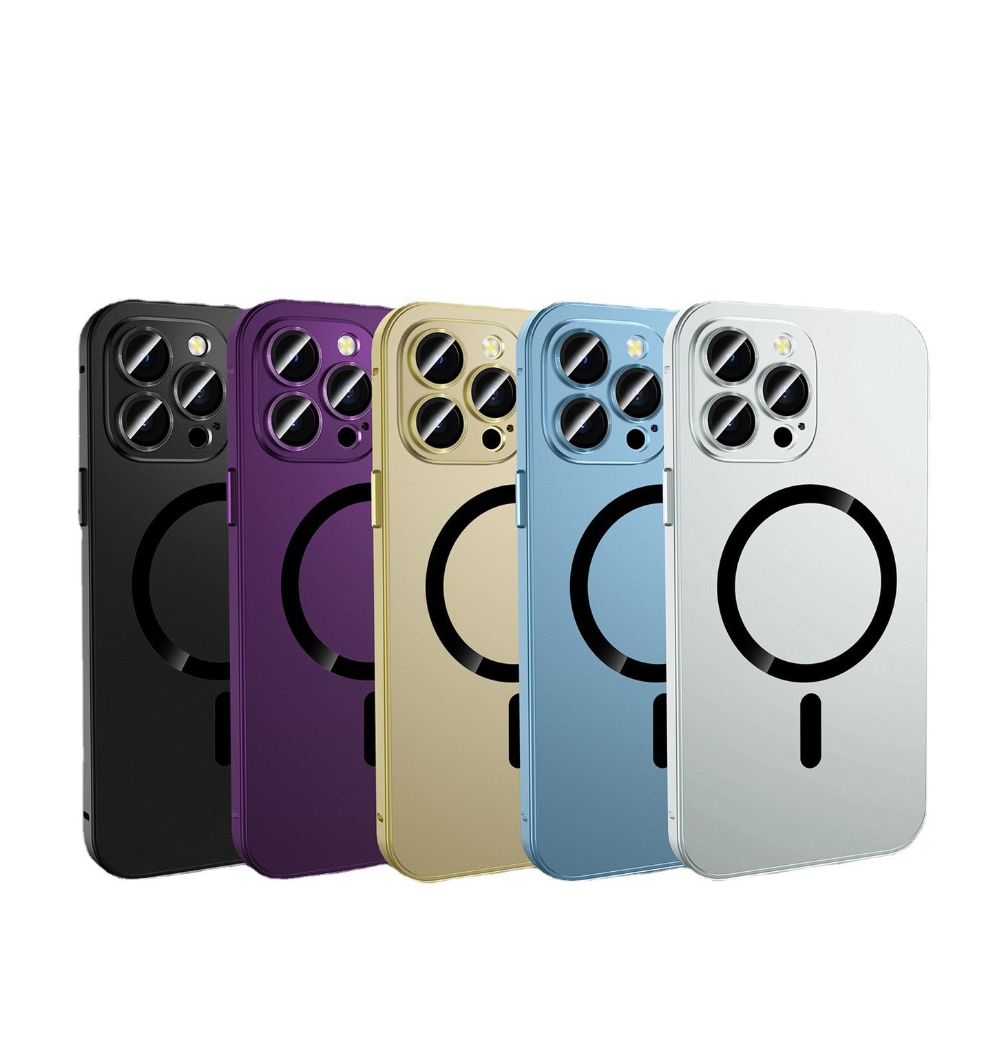 Suitable for iPhone15ProMax magnetic mobile phone case with metal frame Apple 14 lens film PC buckle protective cover