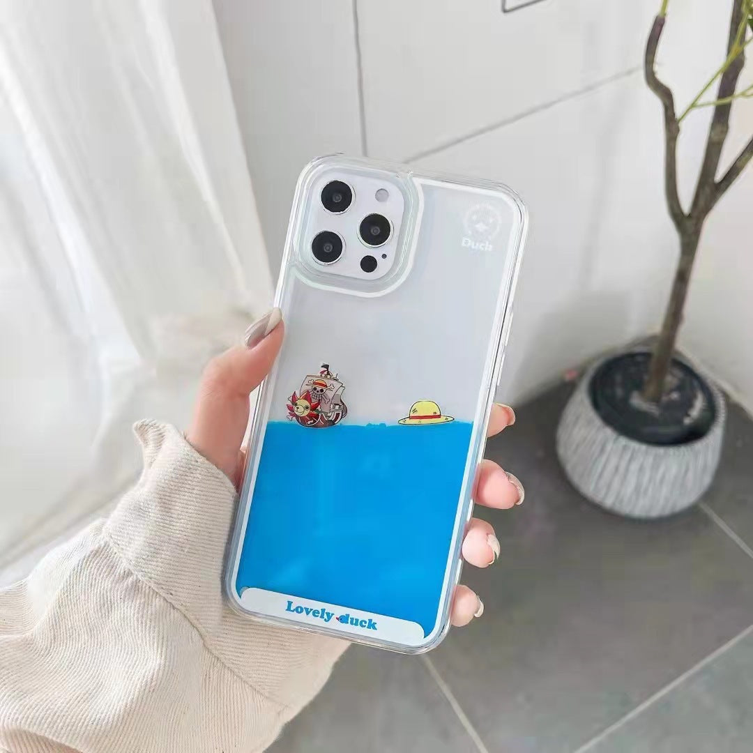 Suitable for Apple 14Promax quicksand mobile phone case new 13 cartoon case 12 mobile phone case 11p transparent case xsmax