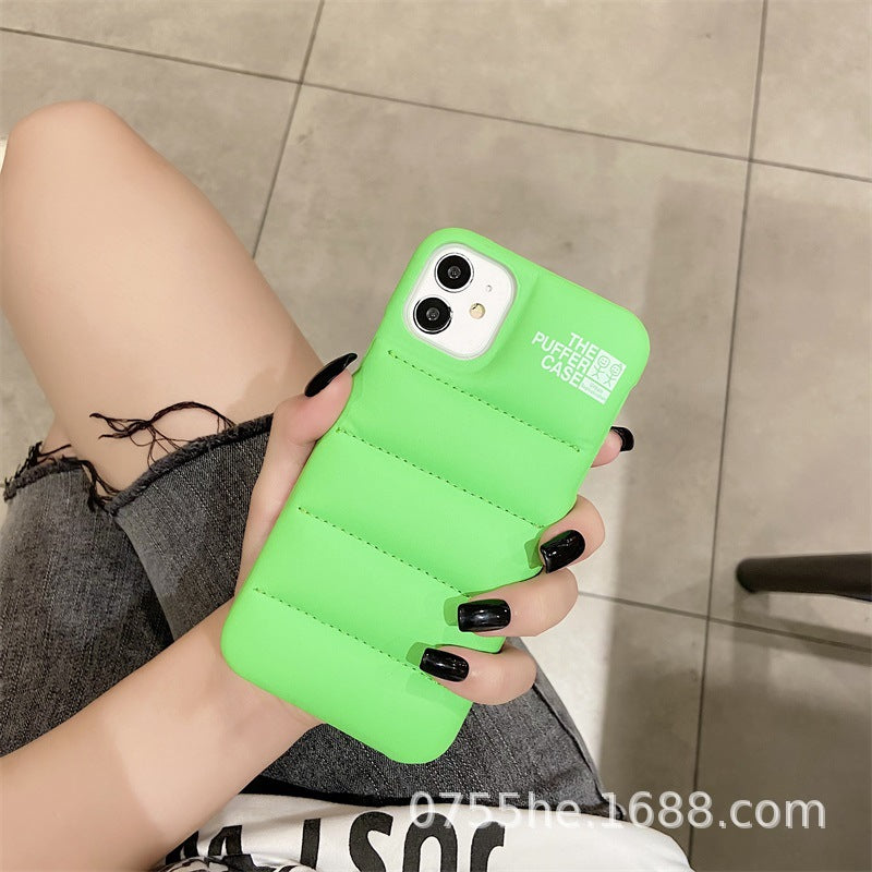 urban hipsters cotton-filled down jacket mobile phone case in Europe and America suitable for Apple iPhone112promax protective cover
