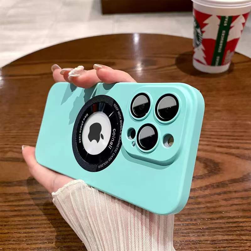 Suitable for the second generation hollow iPhone14PROMAX all-inclusive PC leakage label magnetic suction mobile phone case Apple 14, 7.9