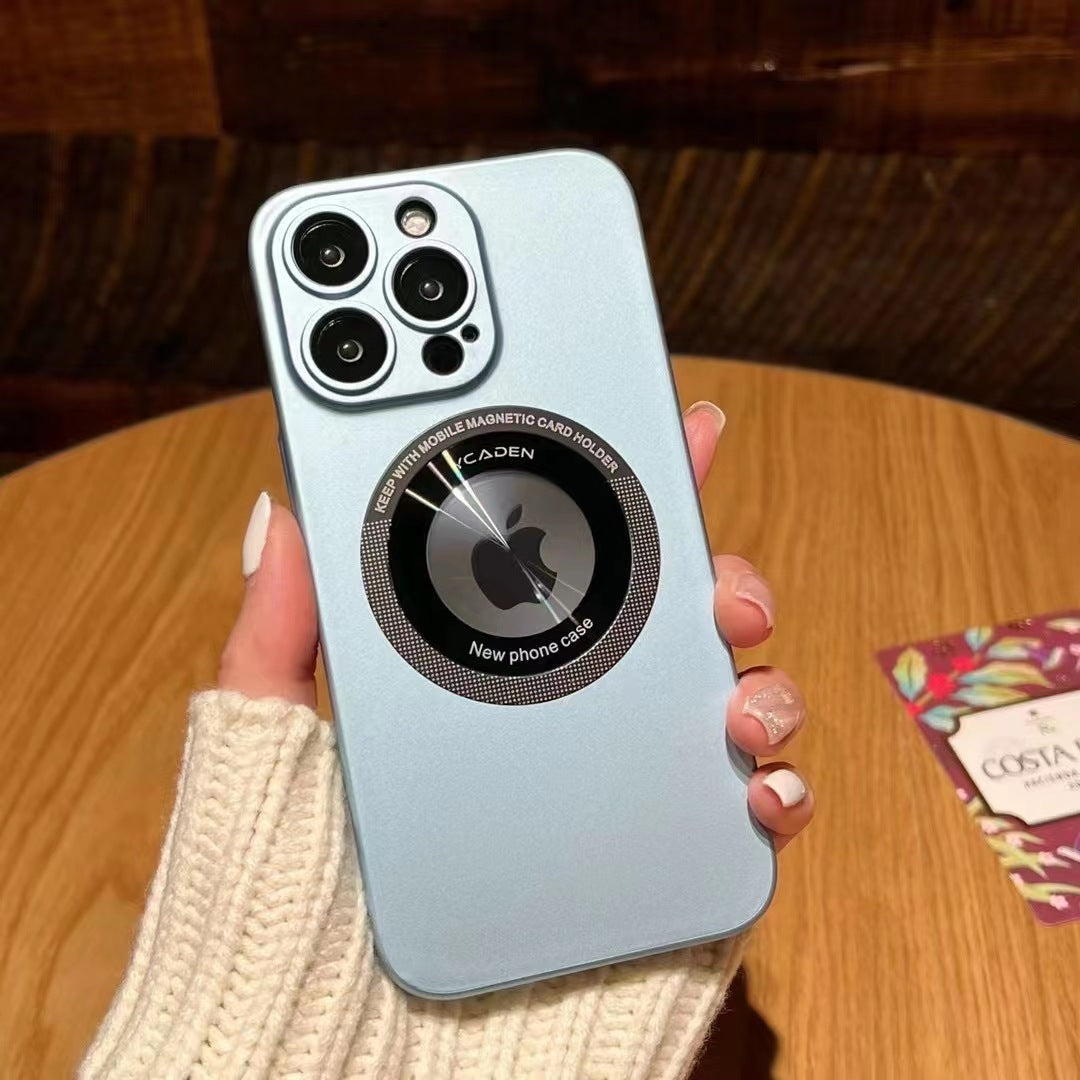 Suitable for the second generation hollow iPhone14PROMAX all-inclusive PC leakage label magnetic suction mobile phone case Apple 14, 7.9