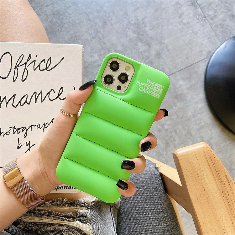 urban hipsters cotton-filled down jacket mobile phone case in Europe and America suitable for Apple iPhone112promax protective cover