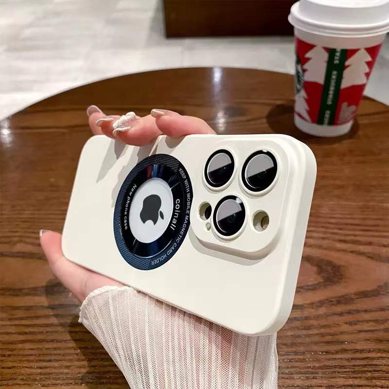 Suitable for the second generation hollow iPhone14PROMAX all-inclusive PC leakage label magnetic suction mobile phone case Apple 14, 7.9