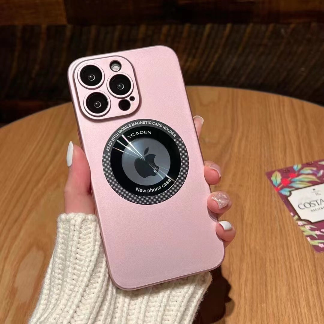 Suitable for the second generation hollow iPhone14PROMAX all-inclusive PC leakage label magnetic suction mobile phone case Apple 14, 7.9