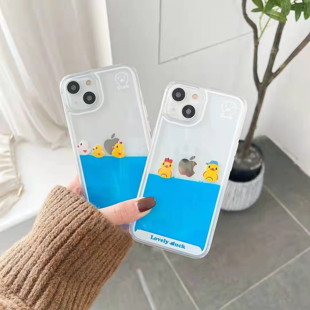Suitable for Apple 14Promax quicksand mobile phone case new 13 cartoon case 12 mobile phone case 11p transparent case xsmax