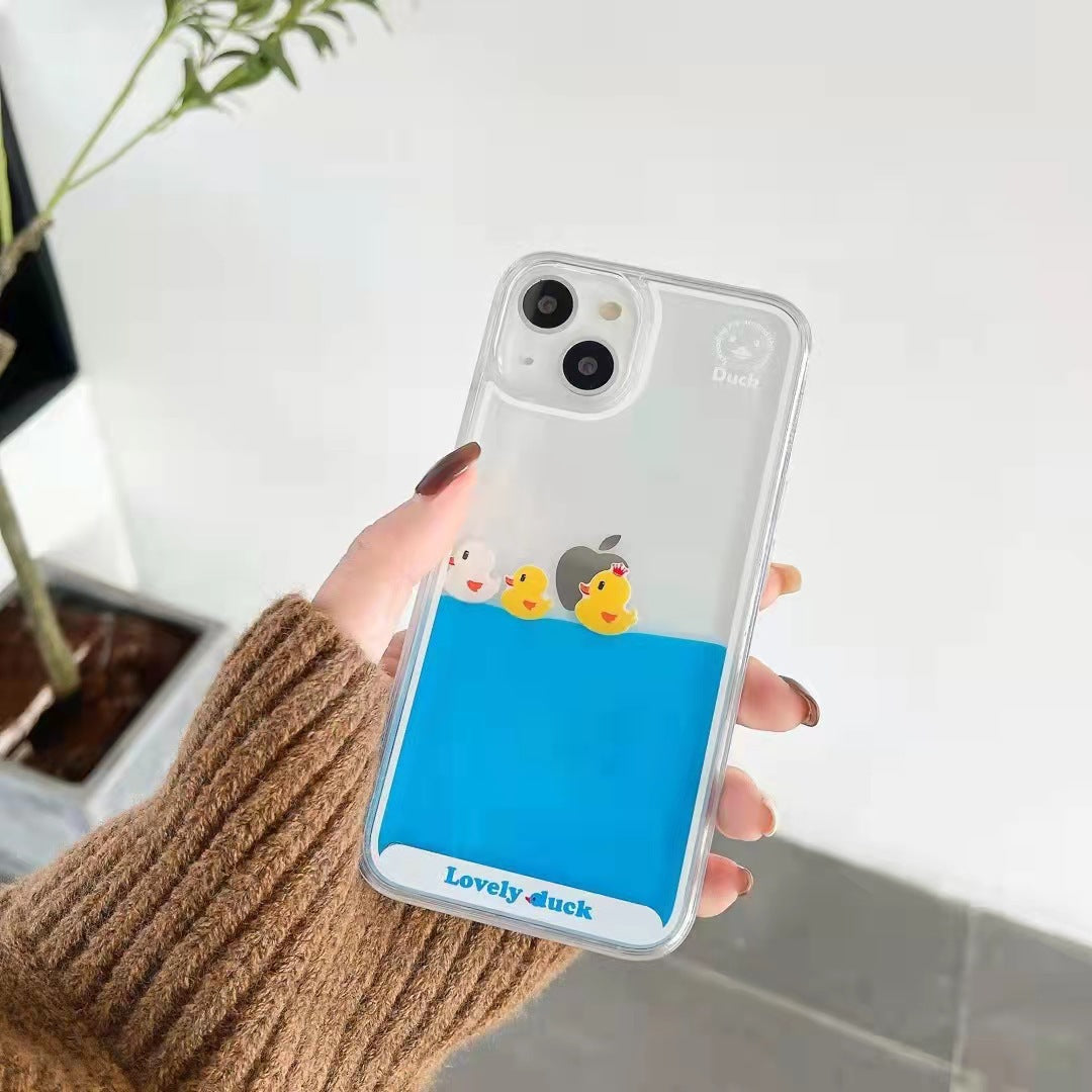 Suitable for Apple 14Promax quicksand mobile phone case new 13 cartoon case 12 mobile phone case 11p transparent case xsmax