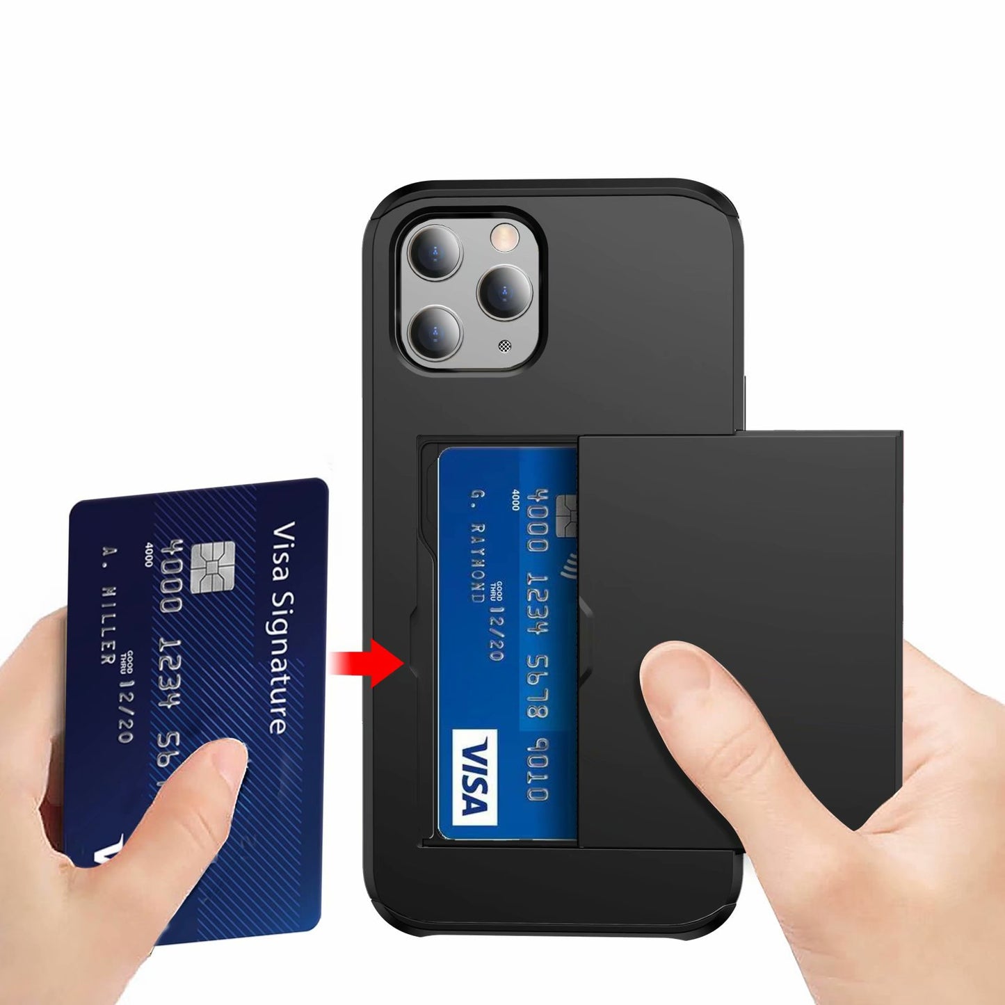 Applicable to iphone14promax mobile phone case Apple 14 slide cover card 6.7 inch two-in-one card case protective cover