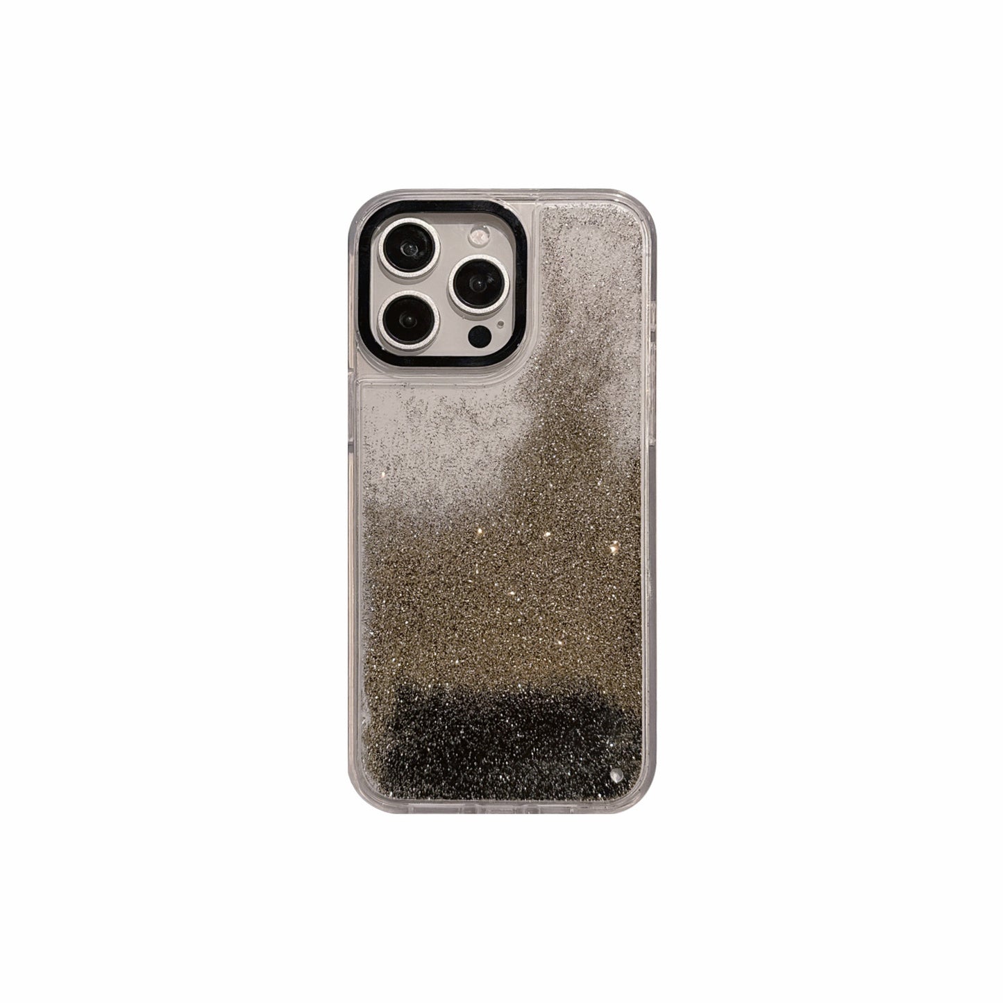 New 16PROMAX Sandblasted Glass Phone Case, Gold-plated Glass Case for Apple iPhone 15, Starry Sky Glitter Gradient