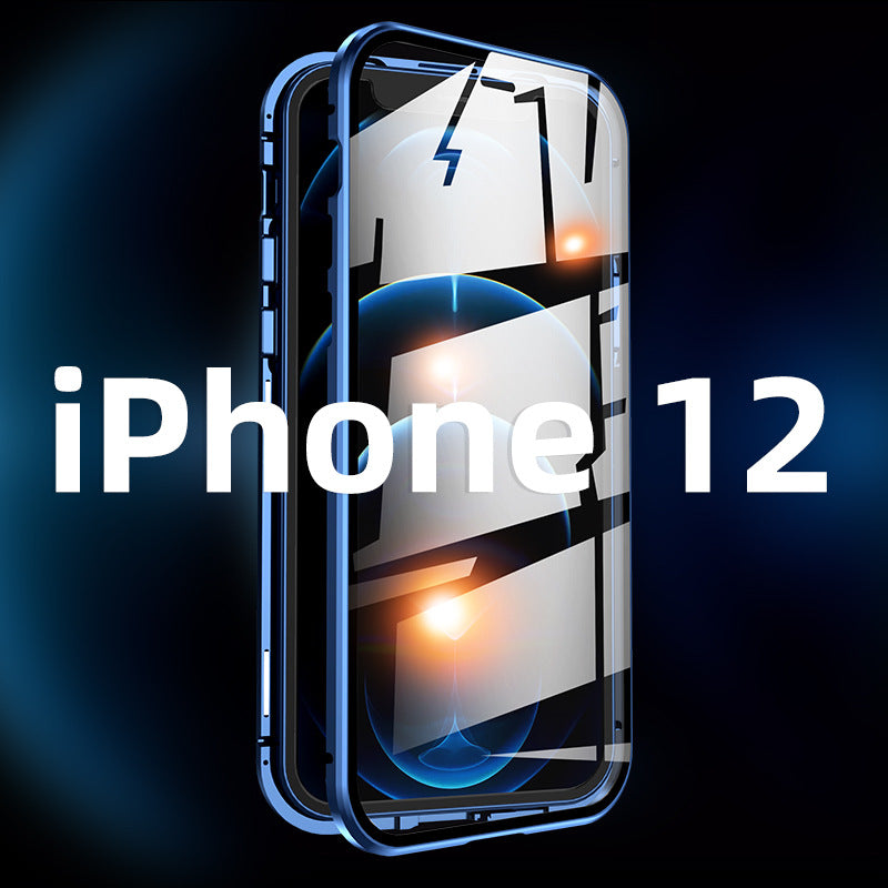 Suitable for Apple 120,000 magnetic king magnetic buckle iphone11promax mobile phone shell glass new metal all-inclusive mini