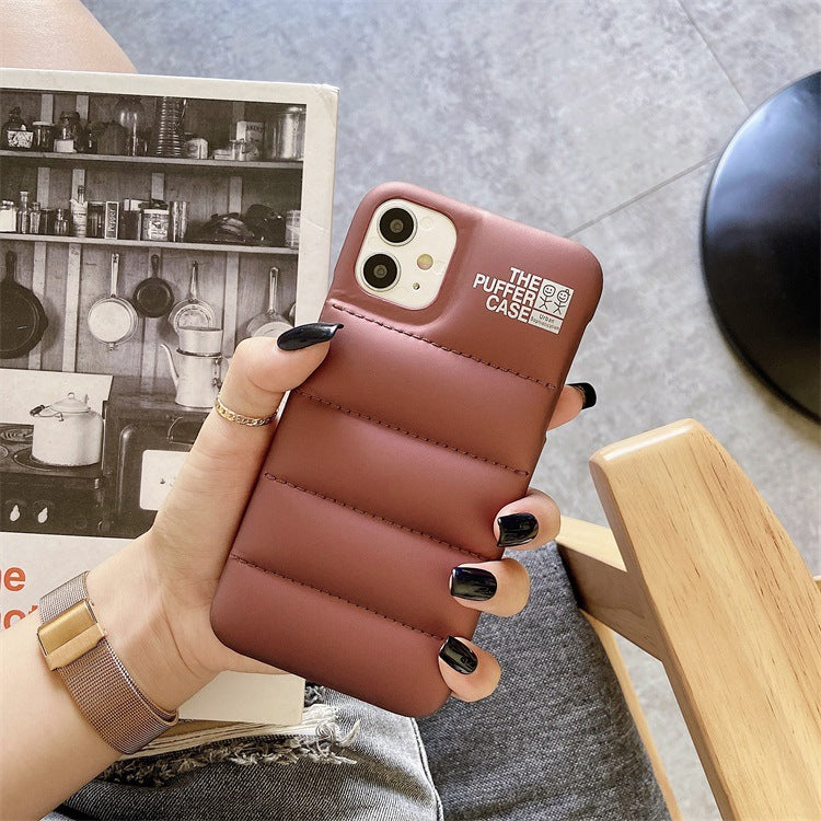 urban hipsters cotton-filled down jacket mobile phone case in Europe and America suitable for Apple iPhone112promax protective cover