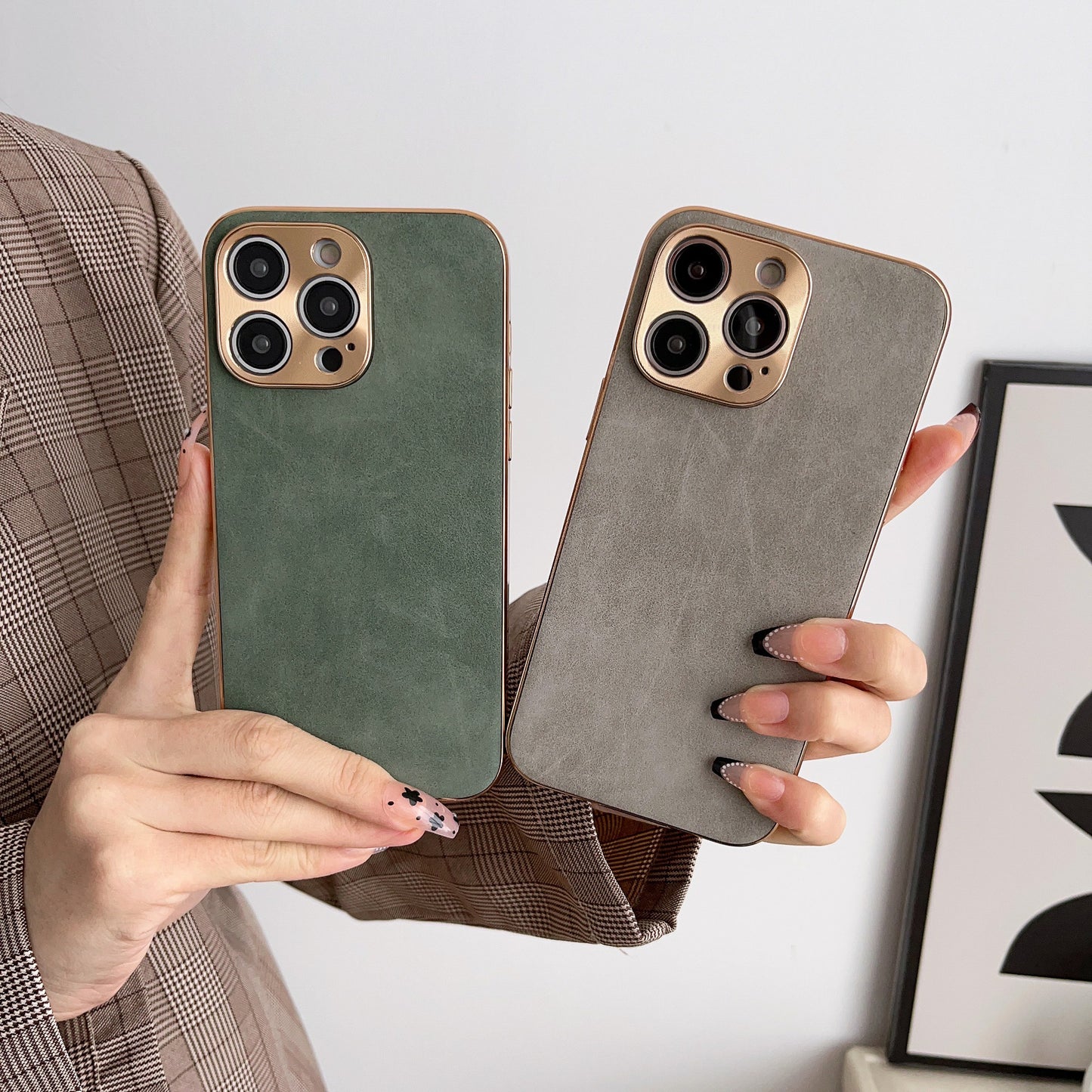 iPhone14pro mobile phone case Apple 13 electroplated sheepskin suitable for 12promax solid color skin protective cover