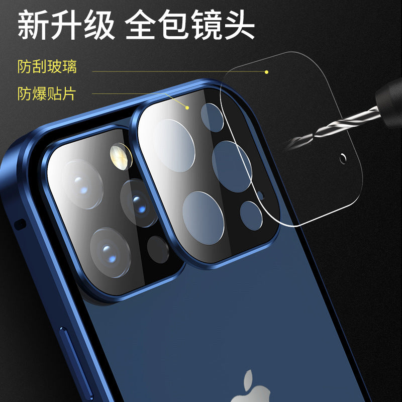 Suitable for Apple 120,000 magnetic king magnetic buckle iphone11promax mobile phone shell glass new metal all-inclusive mini