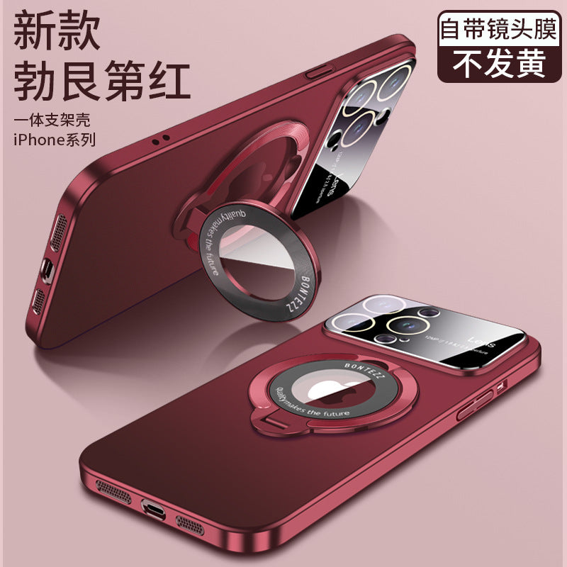 The new iPhone 14 large window magnetic suction invisible bracket mobile phone case is suitable for Apple 13 matte PC12 protective cover