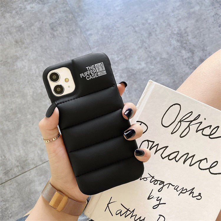urban hipsters cotton-filled down jacket mobile phone case in Europe and America suitable for Apple iPhone112promax protective cover