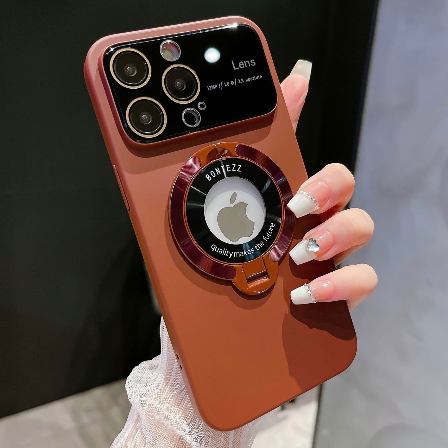 The new iPhone 14 large window magnetic suction invisible bracket mobile phone case is suitable for Apple 13 matte PC12 protective cover